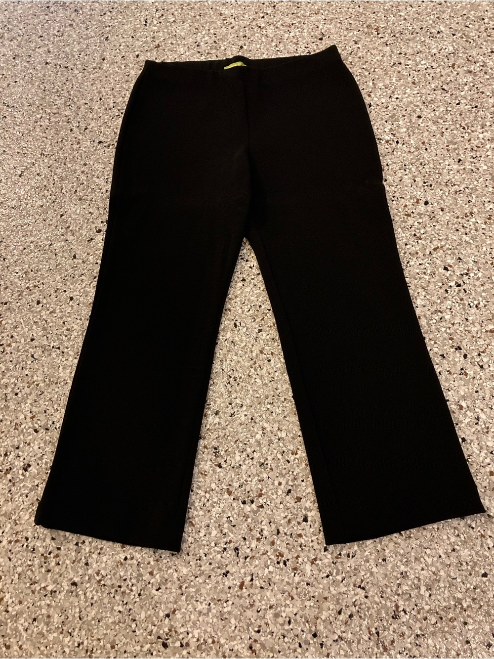 Sigrid Olsen Black Wide-Leg Pants with ribbing and stretch, M